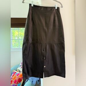 Vintage Black Leather Skirt
